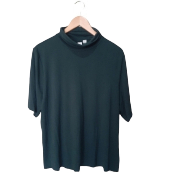Joie Women's Plus Size 1X Half Sleeve Pullover Turtleneck in Forest Green - Picture 2 of 6